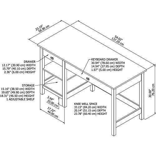 Bush Furniture Broadview Computer Desk with Shelves in Pure White