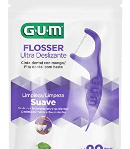 GUM Comfort Slide Flossers for Tight Spaces, Fresh Mint, Dental Floss Picks, 90 Count