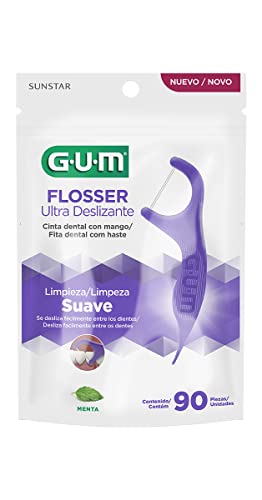 GUM Comfort Slide Flossers for Tight Spaces, Fresh Mint, Dental Floss Picks, 90 Count