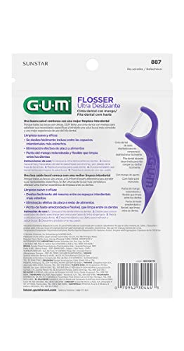 GUM Comfort Slide Flossers for Tight Spaces, Fresh Mint, Dental Floss Picks, 90 Count