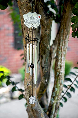 Pet Memorial Wind Chime - 18" Metal Casted Pawprint Wind Chime - A Beautiful Remembrance Gift for a Grieving Pet Owner - Includes Pawprints Left by You Poem Card