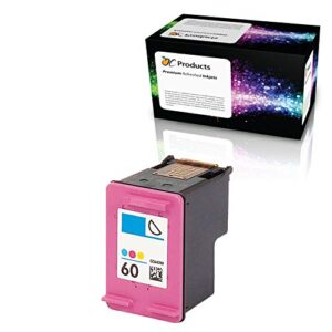 ocproducts refilled ink cartridge replacement for hp 60 color for envy 120 114 deskjet f4480 f4210 d1660 f4400 printers (1 color)