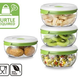 FOSA Vacuum Seal Food Storage System Reusable Small Containers, 4 pack, 20oz with size 2.87 x 5.31inch (Vacuum Pump not Included)