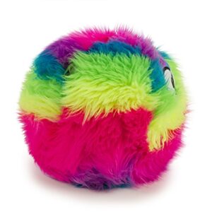 goDog Furballz Squeaky Plush Ball Dog Toy, Chew Guard Technology - Rainbow, Large