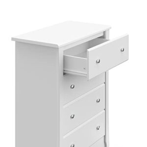 Storkcraft Crescent 4 Drawer Chest (White) – GREENGUARD Gold Certified, Dresser For Nursery, 4 Drawer Dresser, Kids Dresser, Nursery Dresser Drawer Organizer, Chest of Drawers