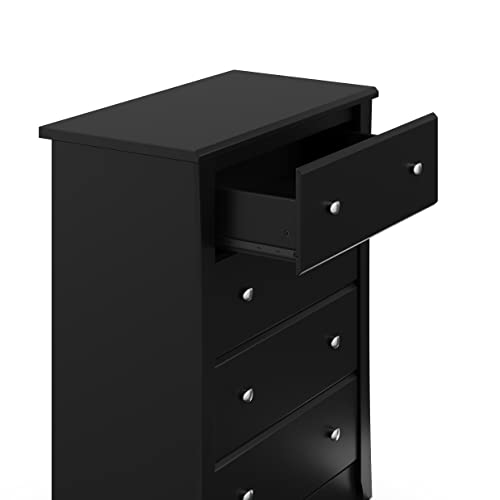 Storkcraft Crescent 4 Drawer Chest (Black) – GREENGUARD Gold Certified, Dresser For Nursery, 4 Drawer Dresser, Kids Dresser, Nursery Dresser Drawer Organizer, Chest of Drawers