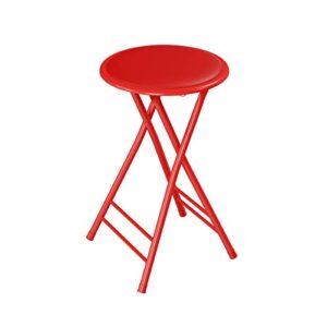 24-inch counter height bar stool – backless folding chair with 300lb capacity for kitchen, recreation room, or game room by trademark home (red) set of 1