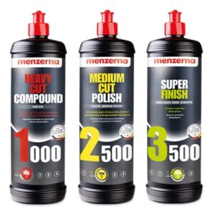 menzerna super 3500, medium 2500, and heavy 1000 polishing compound kit