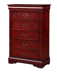 acme furniture louis philippe chest, cherry, one size
