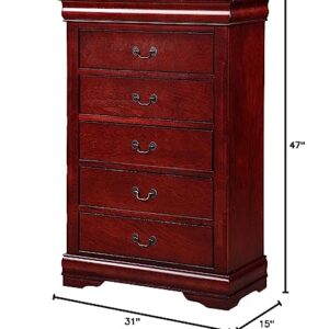 ACME Furniture Louis Philippe Chest, Cherry, One Size