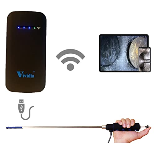 VA-400-WiFi Bundle: Vividia Ablescope VA-400 USB Rigid Articulating Borescope Plus W03A WiFi Box for iOS Tablets iPhone and Android Phone and Tablet