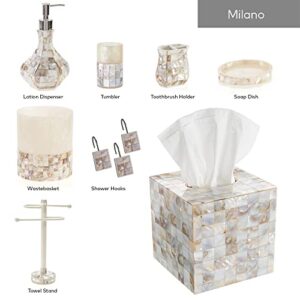 Creative Scents Bathroom Trash Can - Decorative Bathroom Wastebasket Finished in Beautiful Mother of Pearl - Modern Waste Basket for Bathroom, Powder Room Or Living Room (Milano Collection)