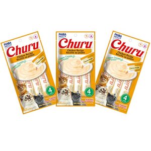 INABA Churu Chicken Recipe Lickable Purée Natural Cat Treats 12 Tubes