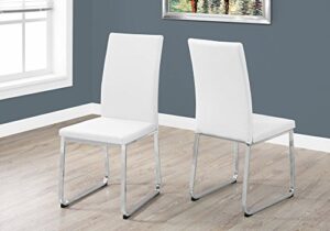 monarch specialties i two chairs, 28"l x 28"d x 38"h, white/chrome
