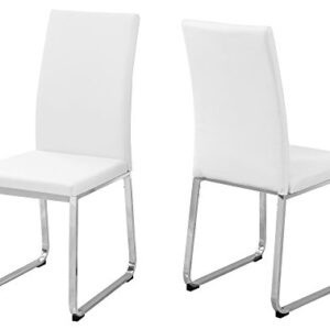 Monarch Specialties I Two Chairs, 28"L x 28"D x 38"H, White/Chrome