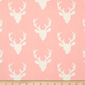art gallery hello bear buck forest light pink, fabric by the yard
