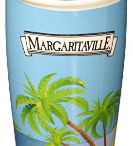 Enesco Margaritaville by Our Name is Mud What's Up Beaches Stoneware Travel Mug, 14 oz, Multicolor