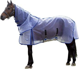 weatherbeeta comfitec ripshield plus with belly wrap detach a neck, white/blue, 66"