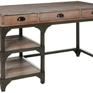 ACME Gorden Desk - 92325 - Weathered Oak & Antique Silver