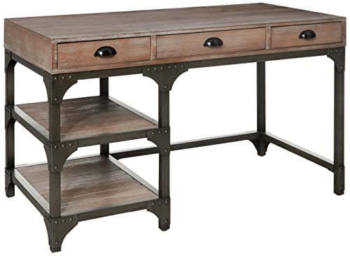 ACME Gorden Desk - 92325 - Weathered Oak & Antique Silver