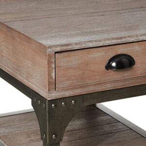 ACME Gorden Desk - 92325 - Weathered Oak & Antique Silver