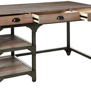 ACME Gorden Desk - 92325 - Weathered Oak & Antique Silver