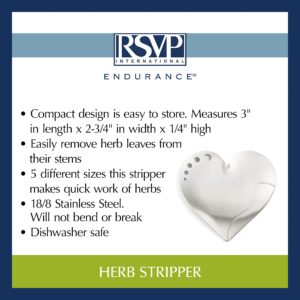 RSVP International Endurance Kitchen Collection Herb Stripper, 3" x 0.25" x 2.75", Stainless Steel
