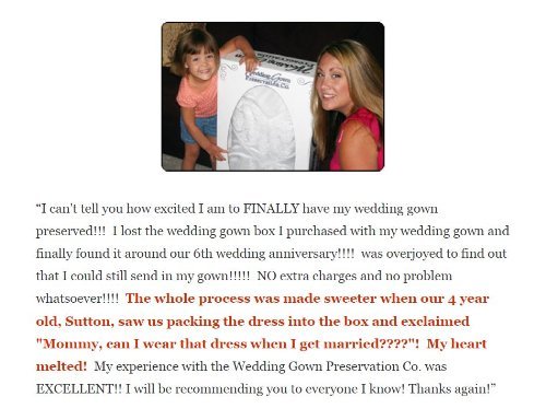 Wedding Gown Preservation Kit - Celebrity Deluxe Box Dress Cleaning- Personalized With Names, Date