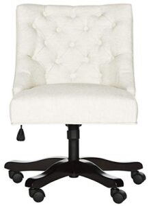 safavieh mercer collection soho tufted linen light cream swivel desk chair