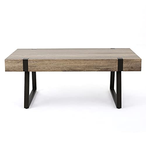 Christopher Knight Home Abitha Faux Wood Coffee Table, Canyon Grey, 23.60 in x 43.25 in x 16.75 in