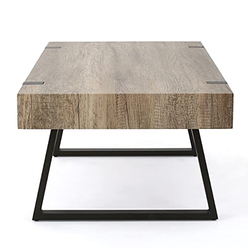 Christopher Knight Home Abitha Faux Wood Coffee Table, Canyon Grey, 23.60 in x 43.25 in x 16.75 in