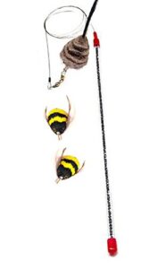 coolcybercats go cat cat catcher teaser wand and two da bee bumble bee attachments from the maker of da bird - value pack