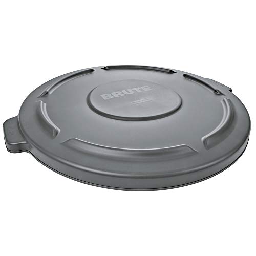 Retail Resource 260900GRAY Flat Trash Can Lid for 10 Gallon Rubbermaid Brute, Gray