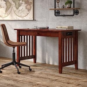 AFI AH12224 Mission Desk with Drawer and Charging Station, Walnut