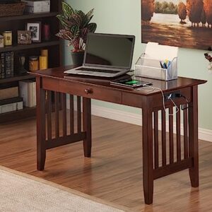 AFI AH12224 Mission Desk with Drawer and Charging Station, Walnut