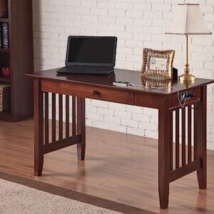 AFI AH12224 Mission Desk with Drawer and Charging Station, Walnut