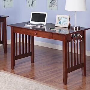 AFI AH12224 Mission Desk with Drawer and Charging Station, Walnut