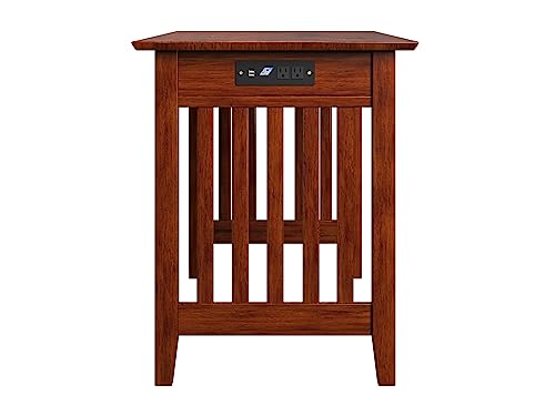 AFI AH12224 Mission Desk with Drawer and Charging Station, Walnut