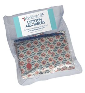 packfreshusa: 5 pack - 2000cc oxygen absorber packs - food grade - non-toxic - food preservation - long-term food storage guide included