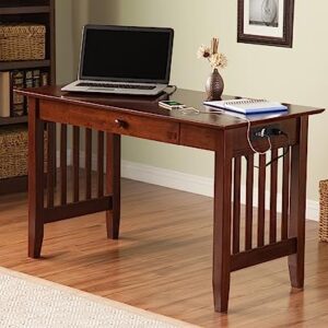 AFI AH12224 Mission Desk with Drawer and Charging Station, Walnut