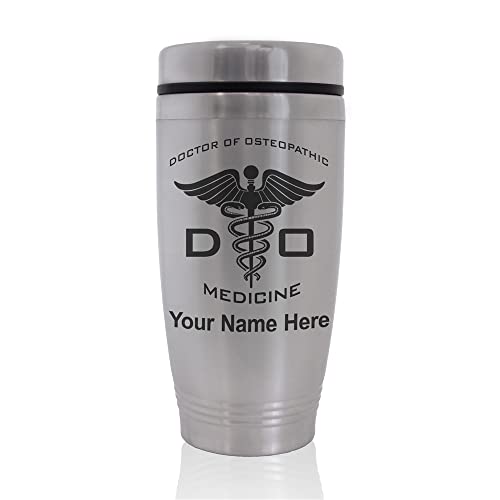 SkunkWerkz Commuter Travel Mug, DO Doctor of Osteopathic Medicine, Personalized Engraving Included