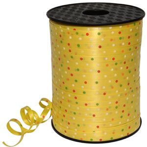 morex ribbon 32705/500-605 confetti polypropylene curling ribbon, polypropylene, 3/16 x 500 yd, yellow, item confetti curling ribbon,yellow,3/16 by 500 yd