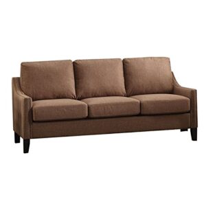 acme furniture acme zapata junior sofa, brown linen