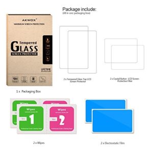 AKWOX (4pcs) Tempered Glass Top LCD Screen Protector + HD Clear Crystal Buttom LCD Screen Protective Filter for 2DS