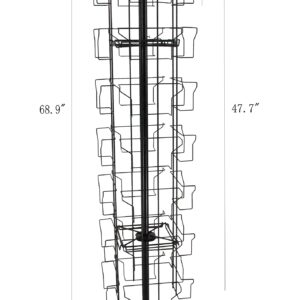 FixtureDisplays® 8" Wide Pocket (Fits 7x5") Horizontal Greeting Card Display Spinning Greeting Holiday Card Rack Floor Stand. Pocket Size: 8"Wide X 7.2"High, 28 Pockets. 11711-BLACK-FBA