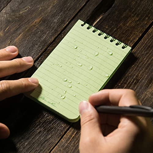 Rite in the Rain Weatherproof Top-Spiral Notebook, 3" x 5", Green Cover, Universal Pattern, 3 Pack (No. 935-3)