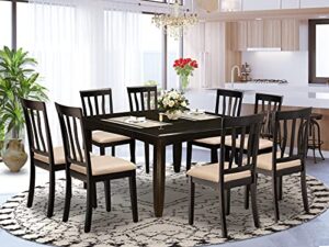 east west furniture pfan9-cap-c dining, 9-piece sets