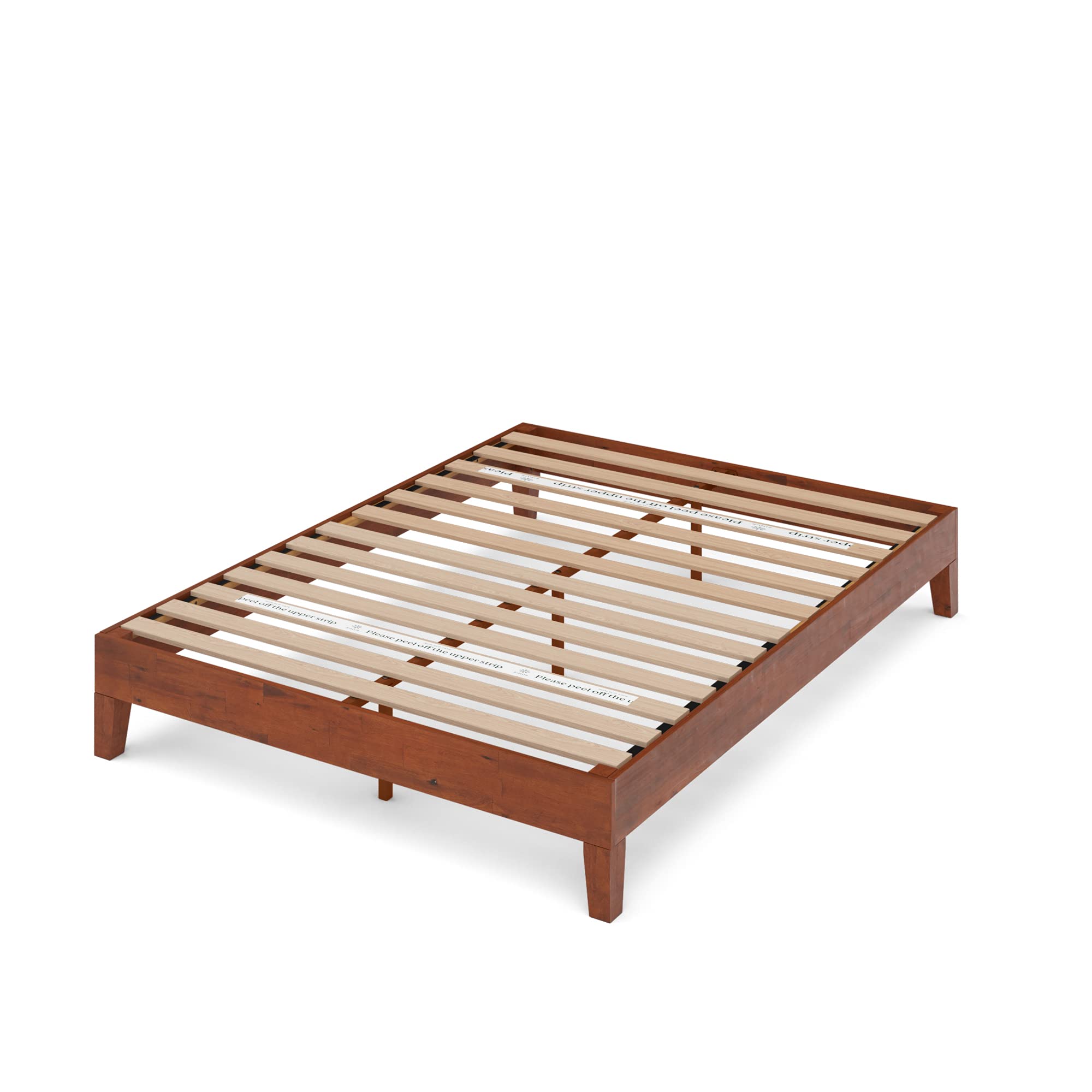 ZINUS Wen Deluxe Wood Platform Bed Frame / Solid Wood Foundation / Wood Slat Support / No Box Spring Needed / Easy Assembly, Full