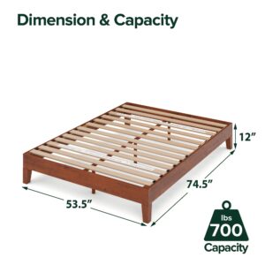 ZINUS Wen Deluxe Wood Platform Bed Frame / Solid Wood Foundation / Wood Slat Support / No Box Spring Needed / Easy Assembly, Full