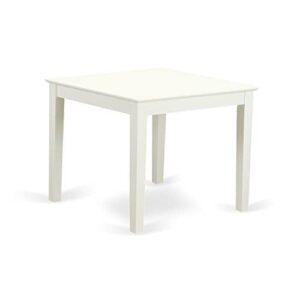 east west furniture oxt-lwh-t oxford square dining room table for small spaces, 36x36 inch, linen white